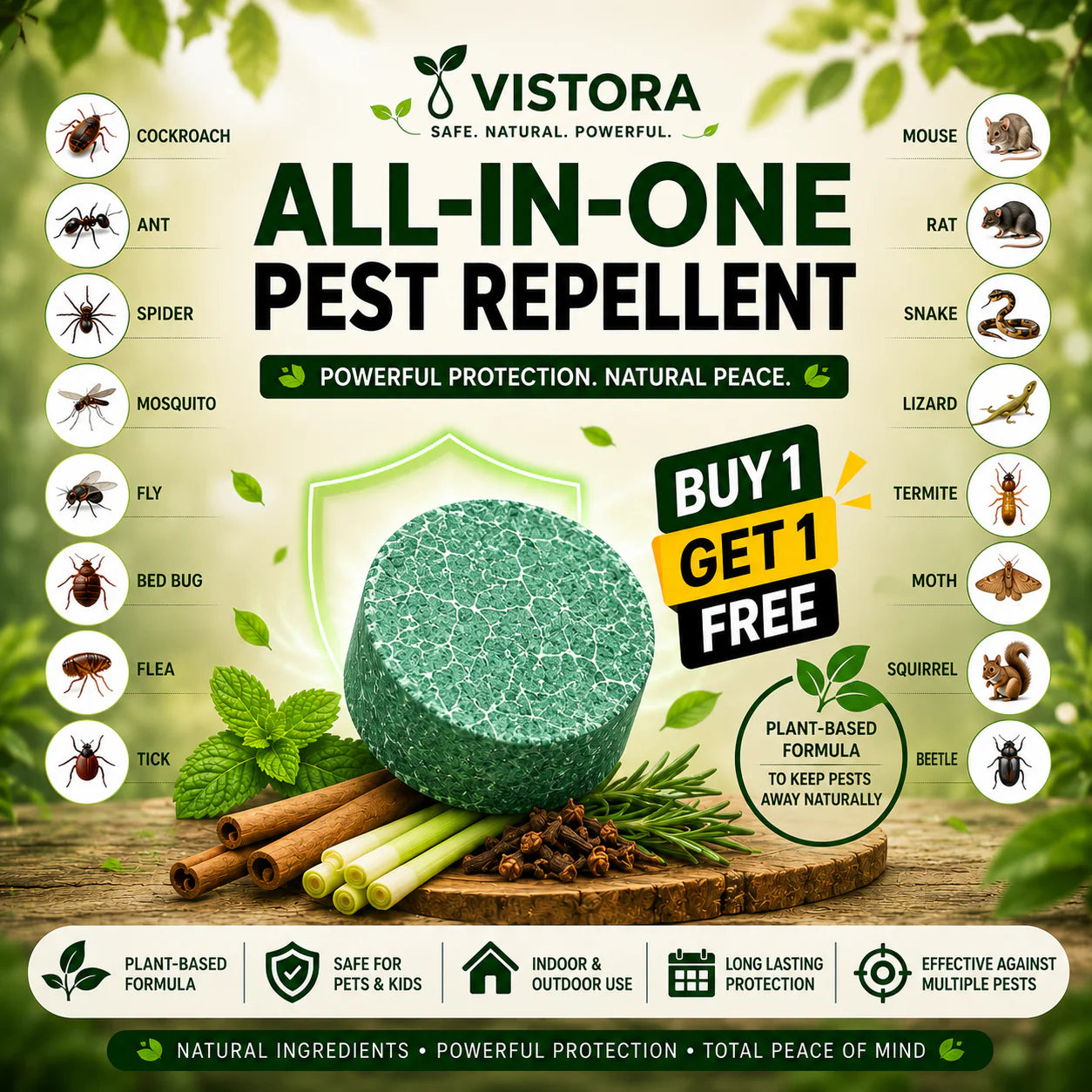💥all-in-one pest & snake protection tablets | instant action formula🔥buy 1 get 1 free🔥1 pack 24 pcs