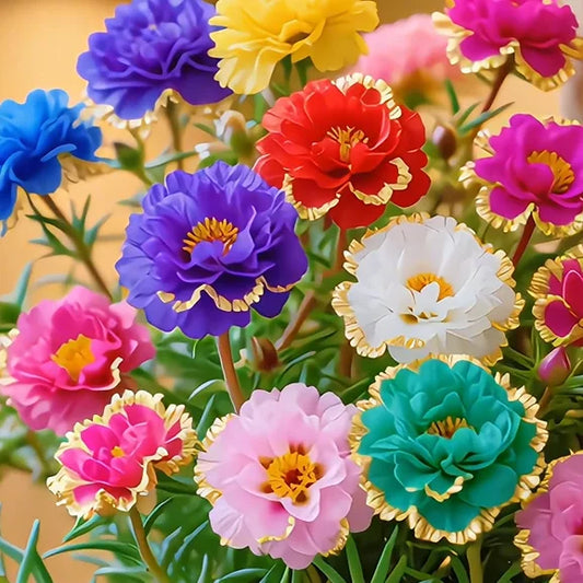 🌸 BUY 1 GET 1 FREE! 🌸Golden Lace Portulaca🌸✨ Brilliant Double Blooms for Effortless Summer Color
