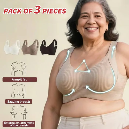 🎁3-Pack🔥Super Firming Wire-Free Push Up Bra All-Day Comfort No More Sagging (3-Pack Value Set)