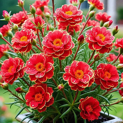 🌸 BUY 1 GET 1 FREE! 🌸Golden Lace Portulaca🌸✨ Brilliant Double Blooms for Effortless Summer Color