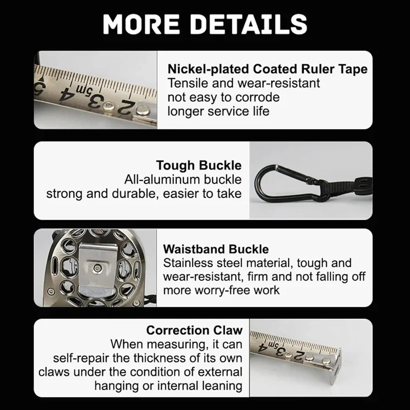 📏✨7.5m corrosion-resistant stainless steel telescopic metric ruler – precision in every measure!
