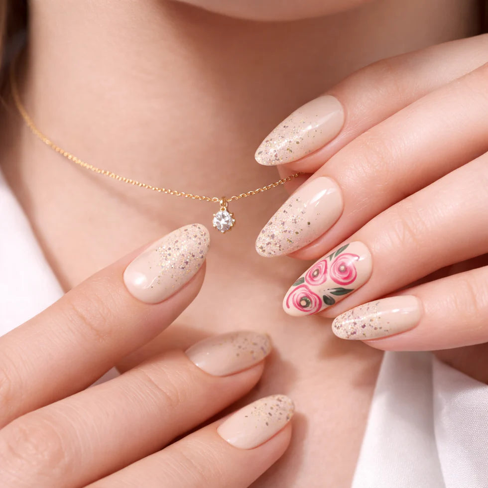 blush garden grace press-on nail 💅buy 1 get 1 free