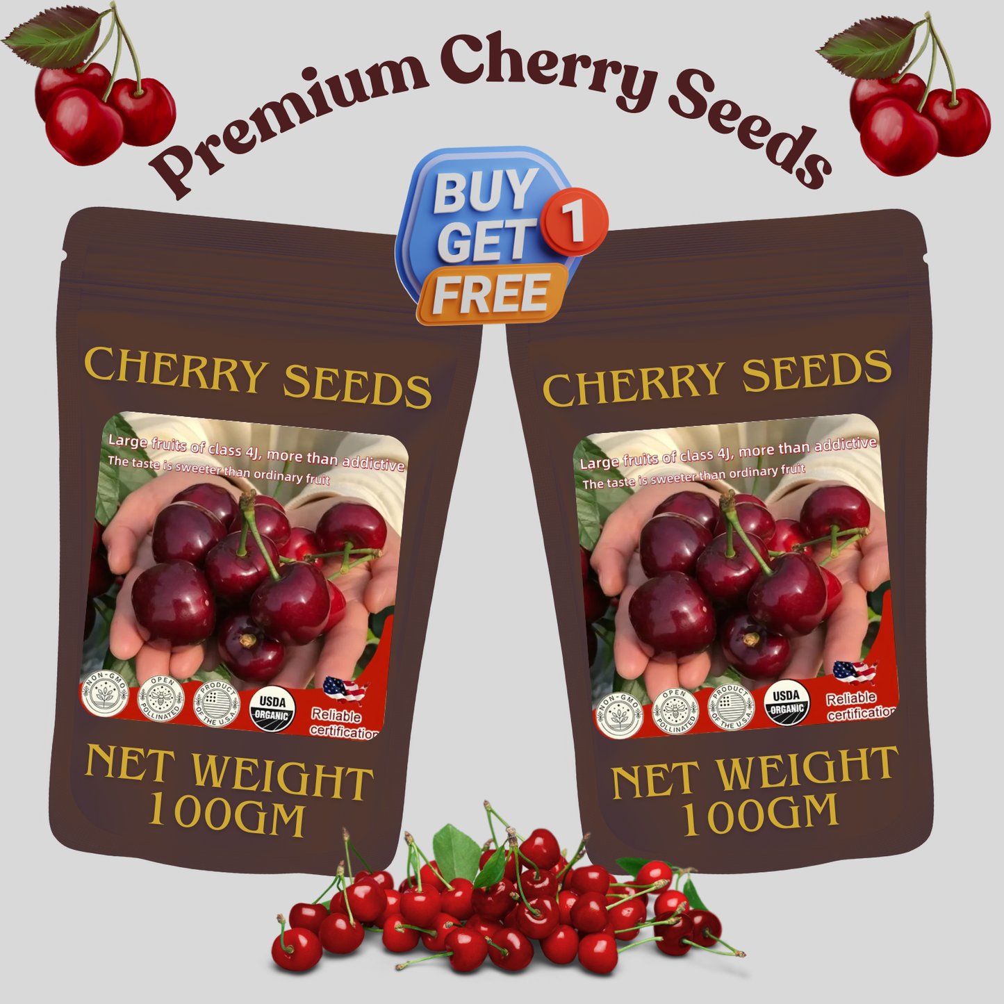 ✨top grade & productive – chilean cherry seeds direct from origin🌱free 100 grams organic pot mix 🌱