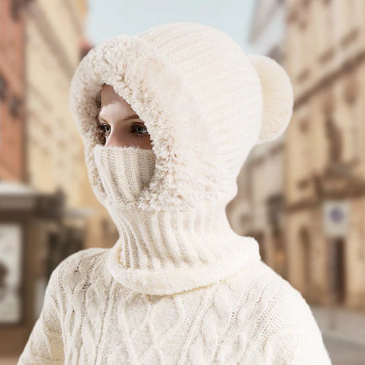 Women's Winter One Piece Knitted Hat Scarf Mask