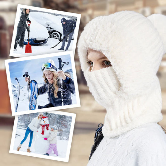 Women's Winter One Piece Knitted Hat Scarf Mask